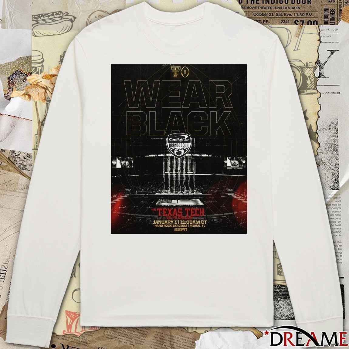 Wear Black Capital One Orange Bowl Texas Tech Vs Oregon Hard Rock Stadium Miami FL Poster t-shirt