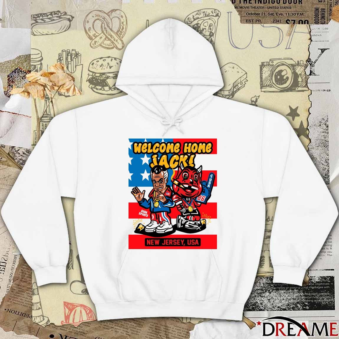 Welcome Home Jack New Jersey USA Jack Hughes And Mascots t-shirt