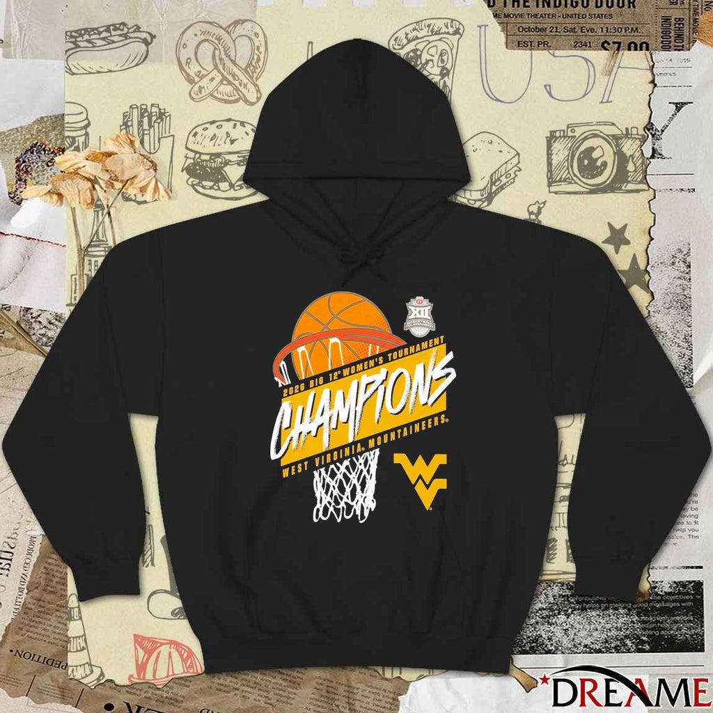 West Virginia Mountaineers 2026 Big 12 Women’s Basketball Tournament Champions t-shirt