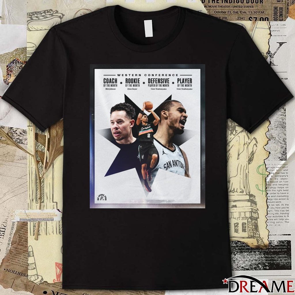 Western Conference Player, Rookie and Coach of the Month honors Poster t-shirt