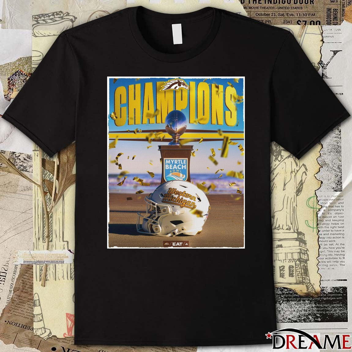Western Michigan Broncos 2025 Myrtle Beach Bowl Champions Poster t-shirt