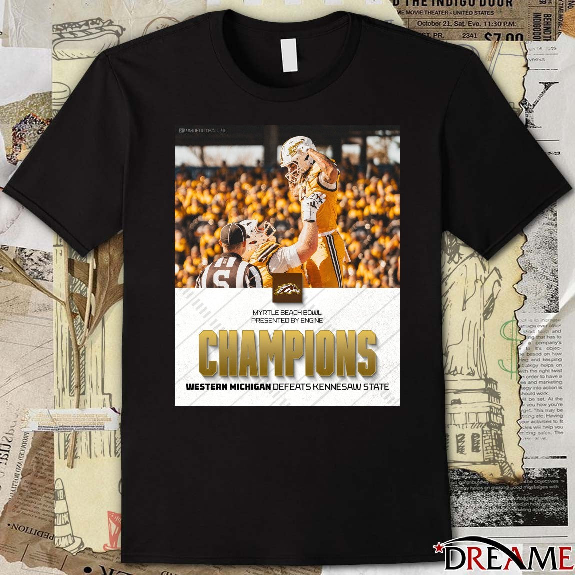 Western Michigan Broncos defeated Kennesaw State 2025 Myrtle Beach Bowl Poster t-shirt