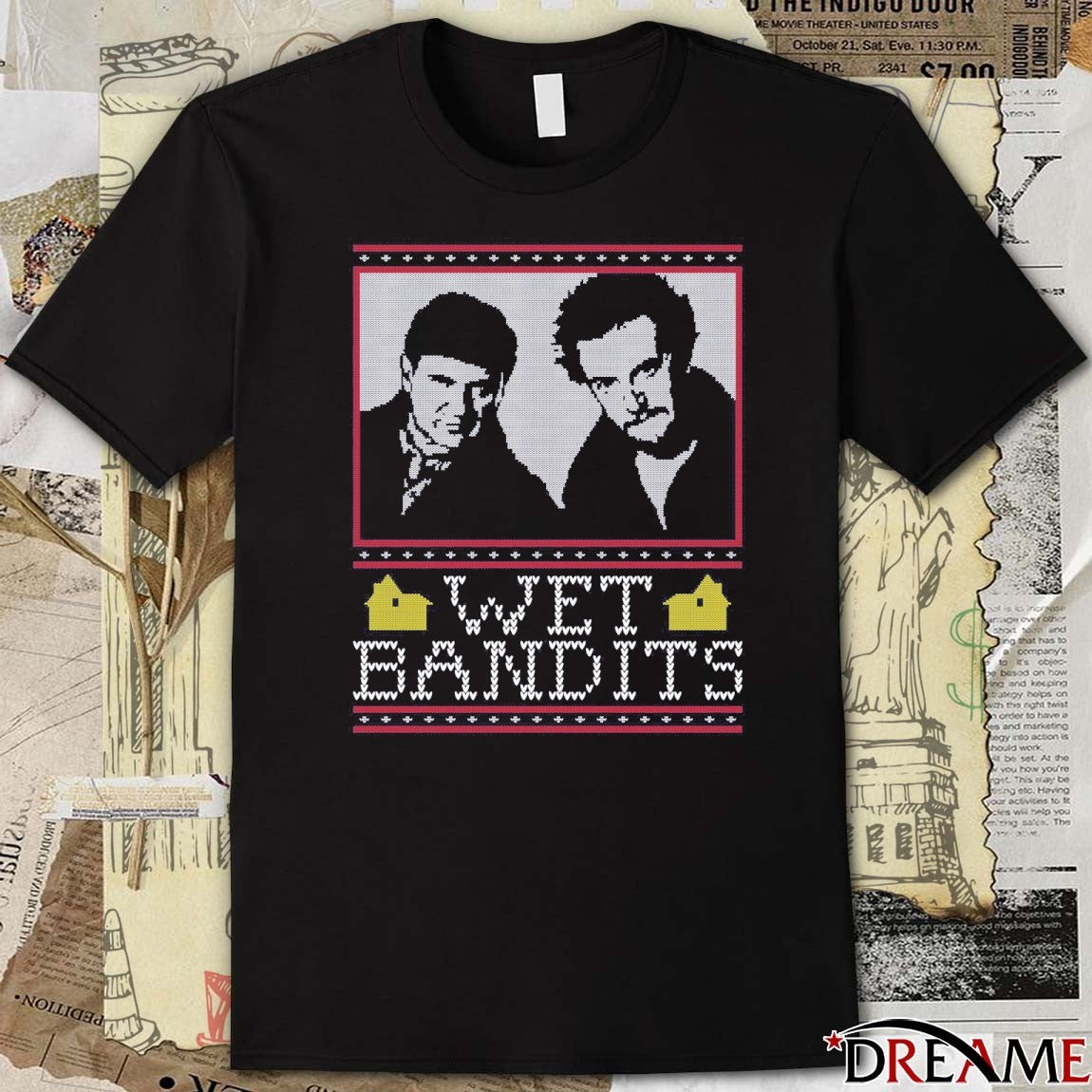 Wet Bandits Harry and Marv Ugly Christmas Sweater 2025 t-shirt