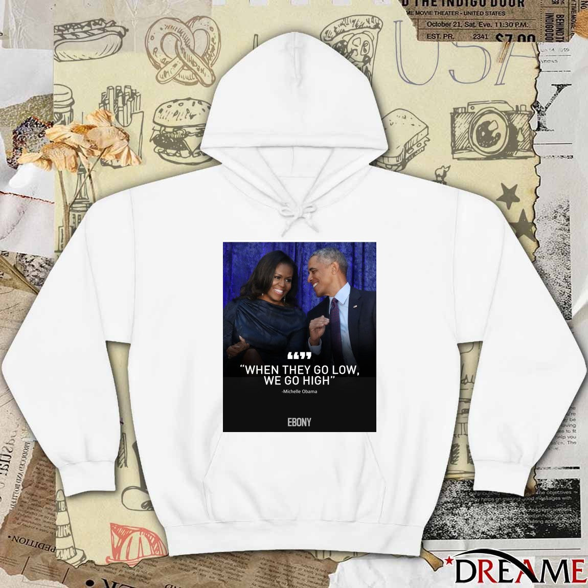 When They Go Low We Go High Michelle Obama Ebony Poster t-shirt