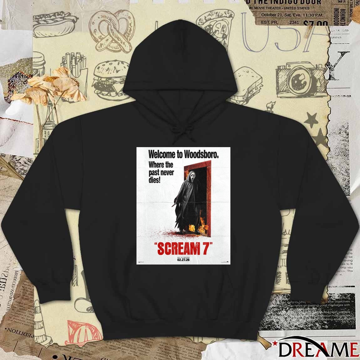 Where To Woodsboro Where The Past Never Dies Scream 7 Only in theatres February 27 2026 Poster t-shirt