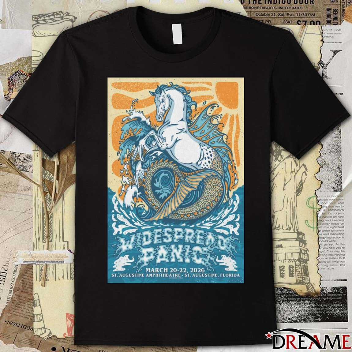 Widespread Panic at the St Augustine Amphitheatre in Saint Augustine, FL March 20-22, 2026 Poster t-shirt
