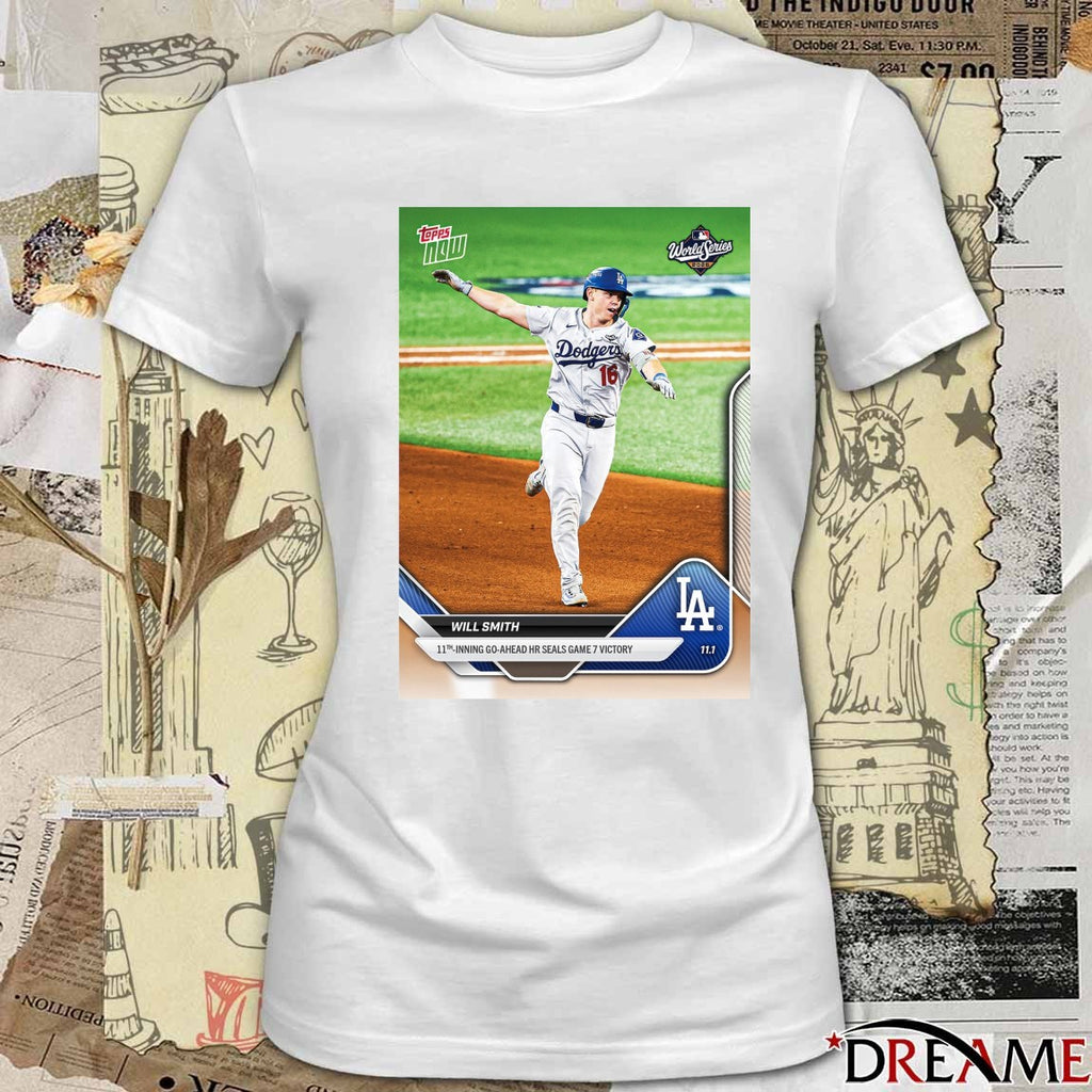 Will Smith 2025 MLB Topps Los Angeles Dodgers 11th Inning Go-Ahead HR Seals Games 7 Victory Card t-shirt