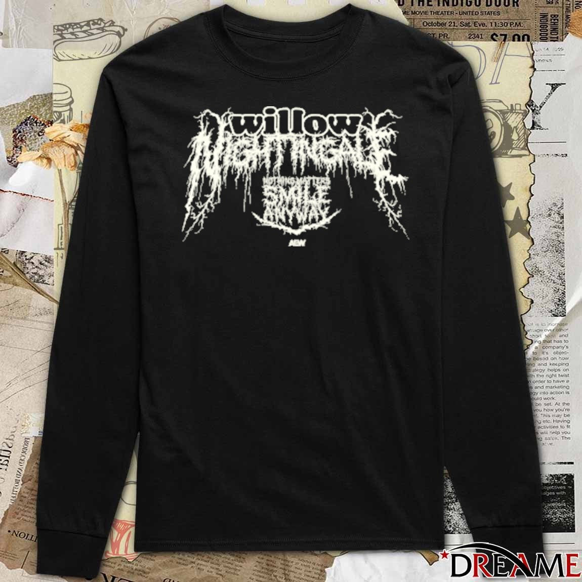 Willow Nightingale – Smiling is Metal AEW 2025 t-shirt
