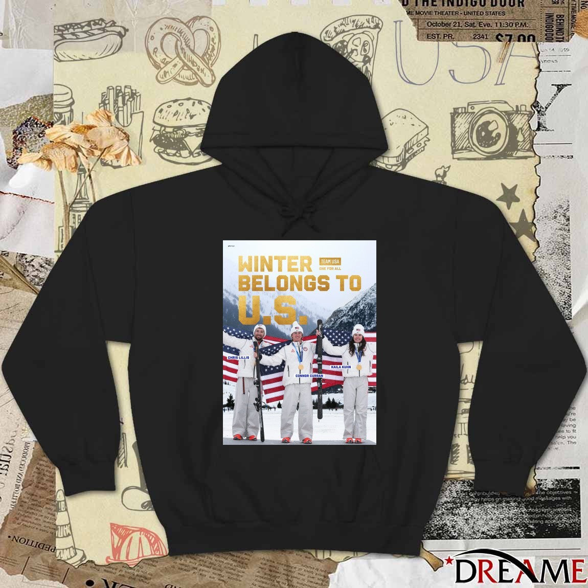 Winter Belongs To US Team USA One For All Chris Lillis, Connor Curran and Kaila Kuhn Poster t-shirt