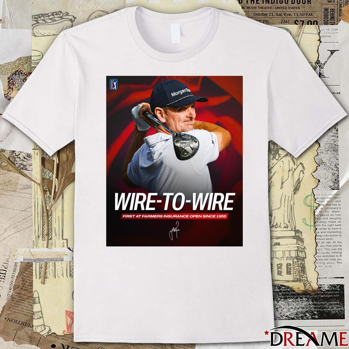 Wire-To-Wire First At Farmers Insurance Open Since 1955 PGA Tour Signature Poster t-shirt