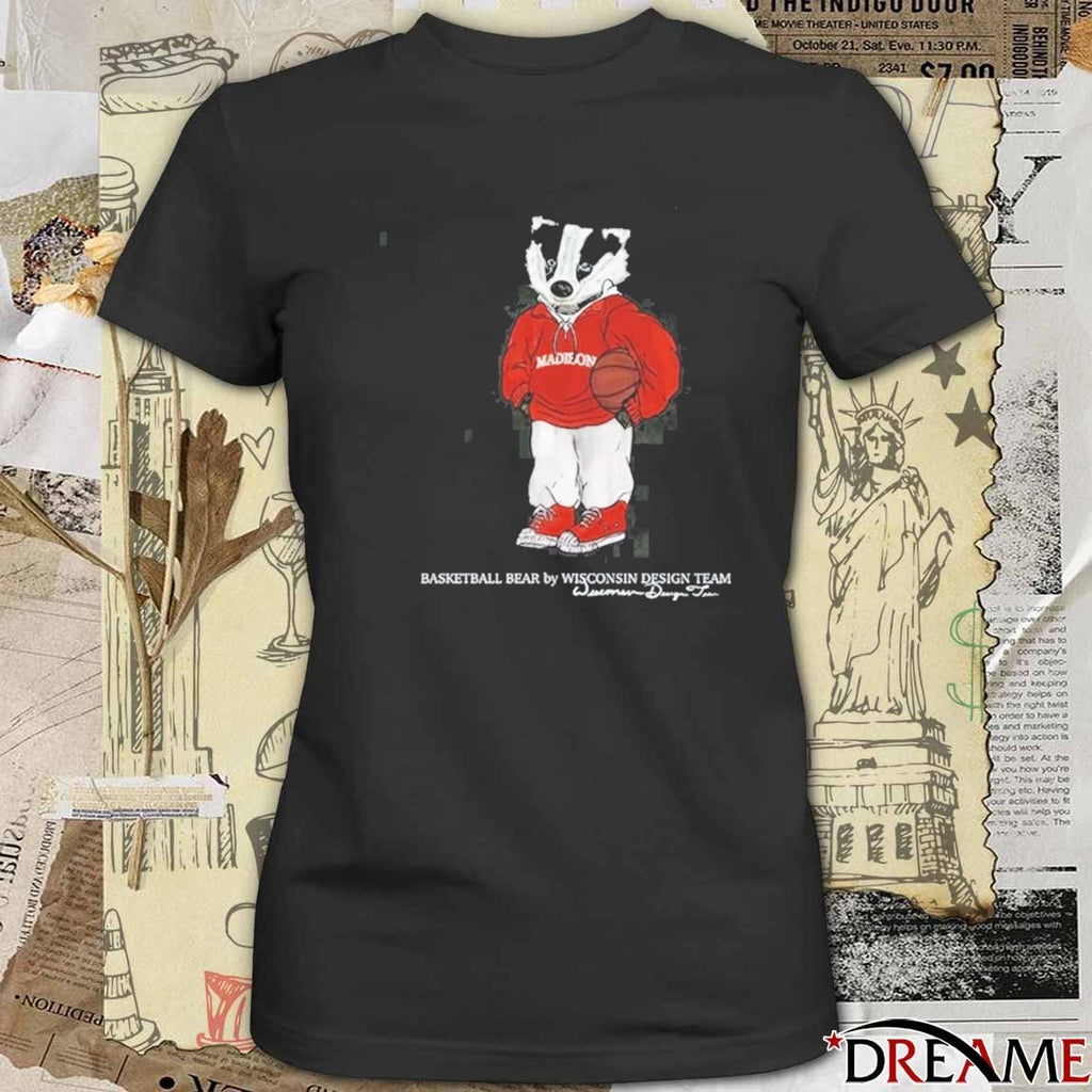 Wisconsin Badgers NCAA 2026 Basketball Bear By Wisconsin Desing Team t-shirt