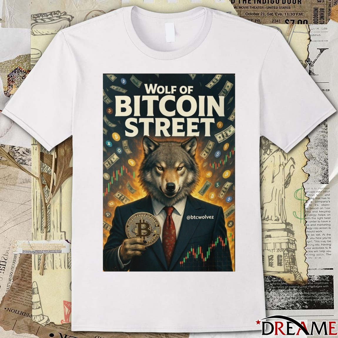 Wolf Of Bitcoin Street Wolf of Wall Street t-shirt