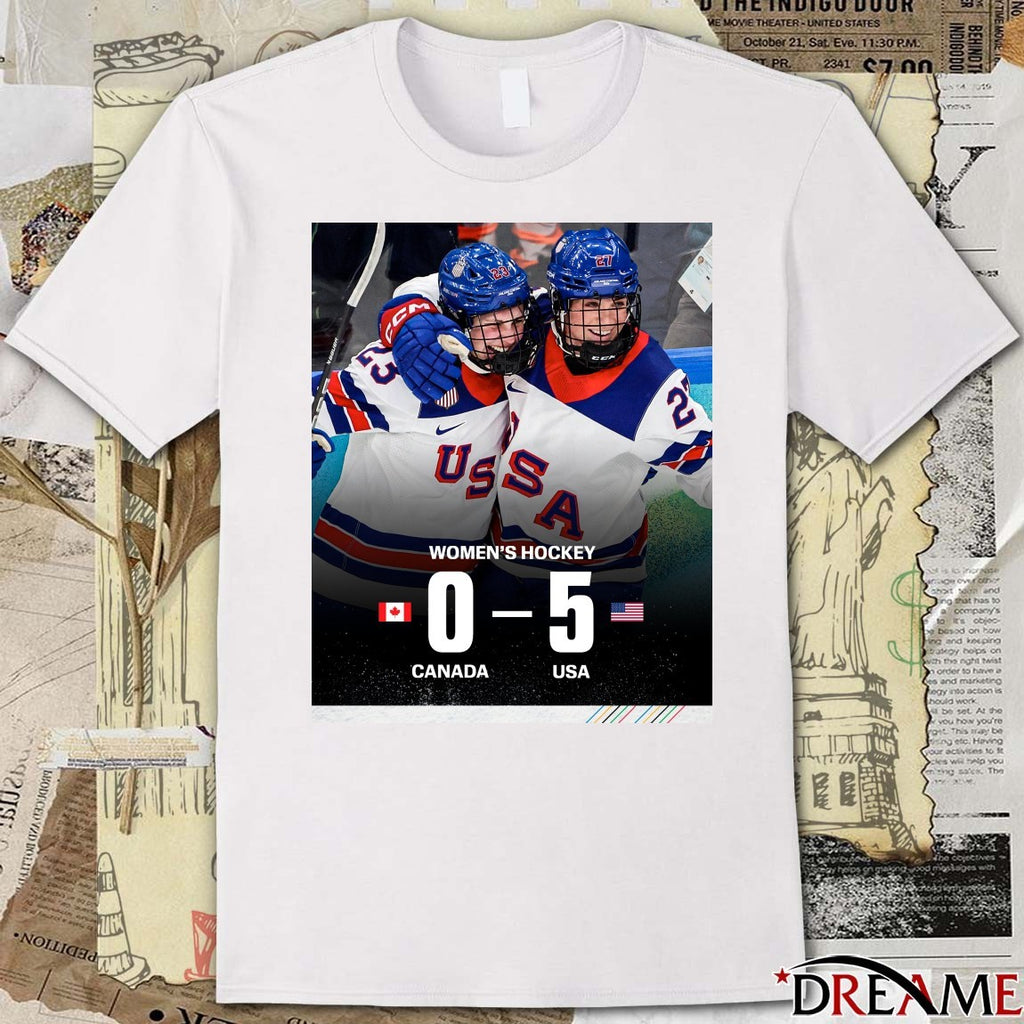 Women’s Hockey Final Score Canada 0 – 5 USA Milan Cortina 2026 Poster t-shirt