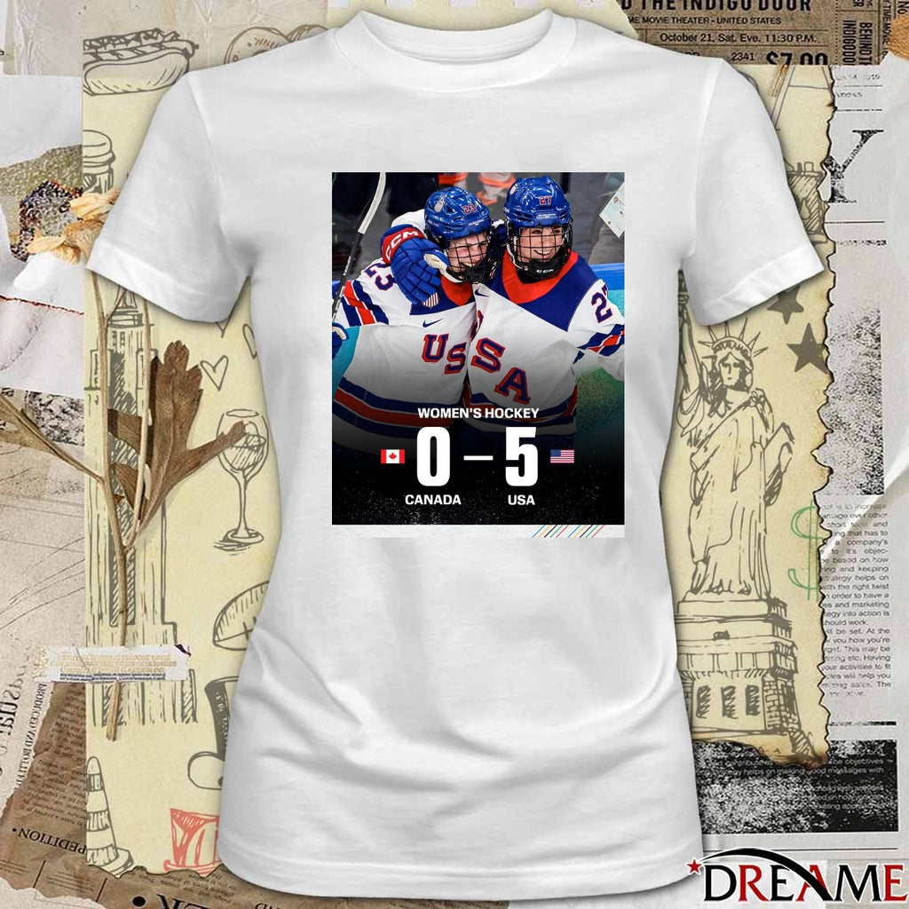 Women’s Hockey Final Score Canada 0 – 5 USA Milan Cortina 2026 Poster t-shirt