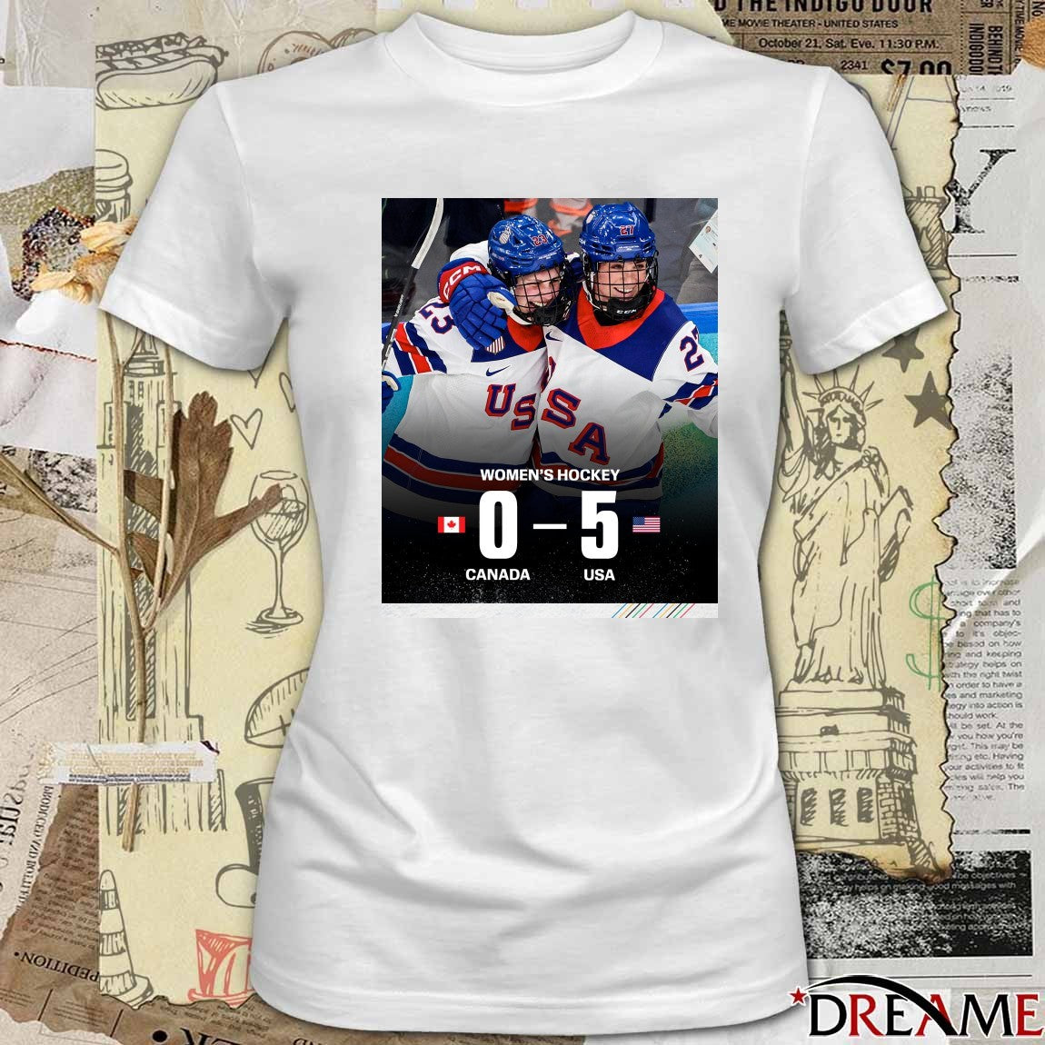 Women’s Hockey Final Score Canada 0 – 5 USA Milan Cortina 2026 Poster t-shirt