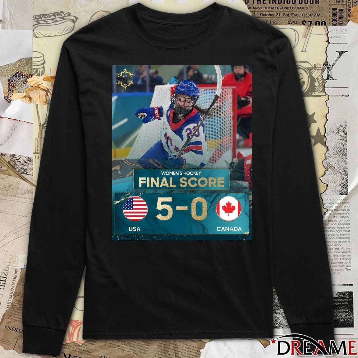 Women’s Hockey Final Score USA 5 – 0 Canada Milan Cortina 2026 Poster t-shirt