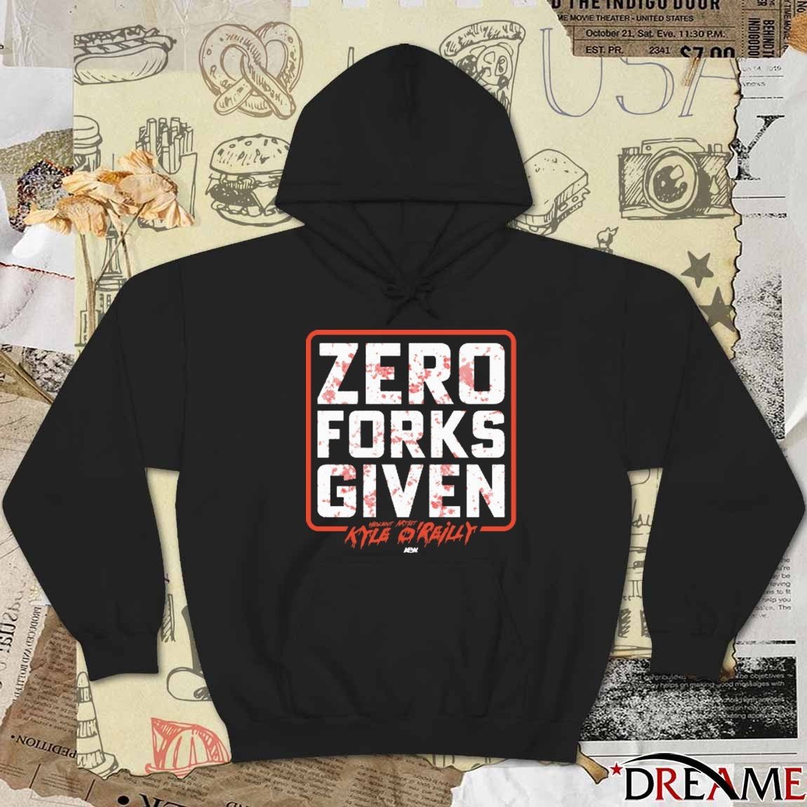 Wrestler Artist Kyle O’Reilly Zero Forks Given AEW t-shirt
