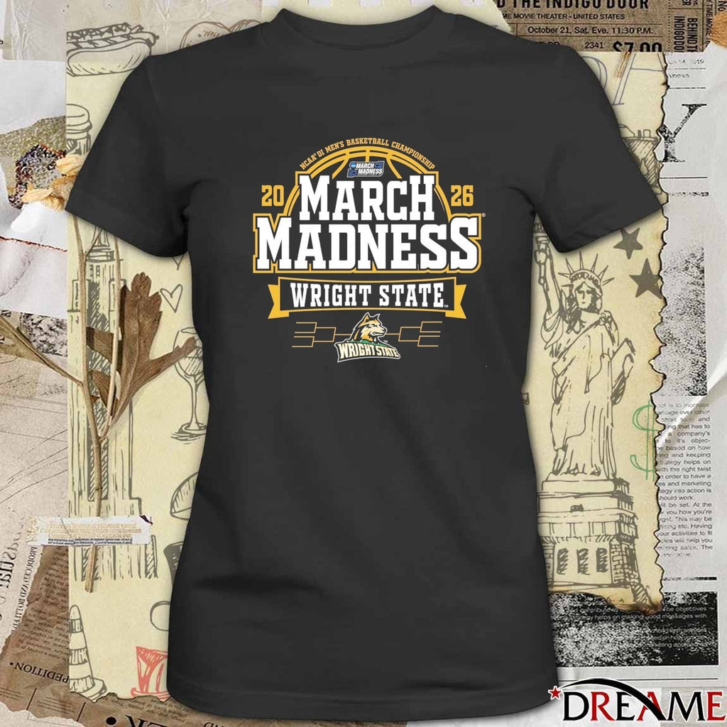 Wright State Raiders 2026 NCAA DI Men’s Basketball Championship March Madness Bound t-shirt