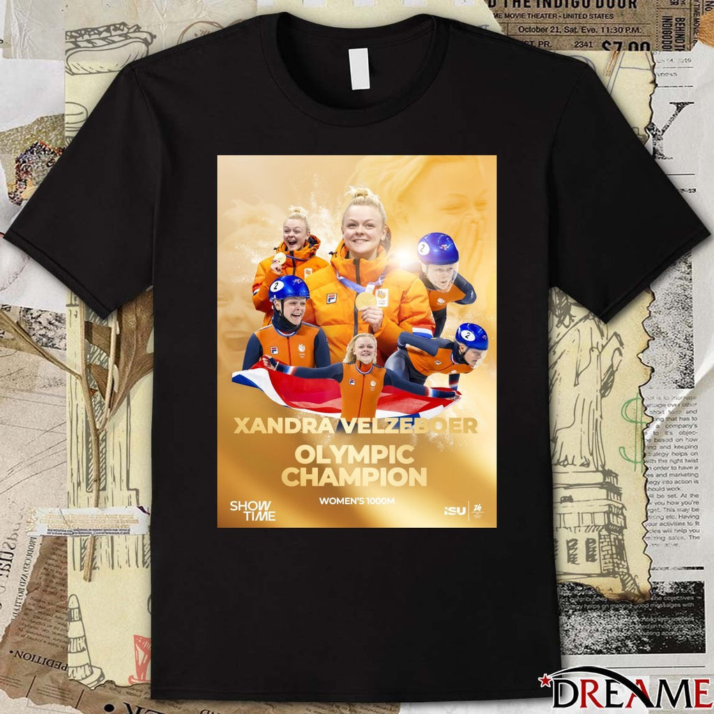 Xandra Velzeboer Olympics for Women’s 1000M Poster 2026 t-shirt