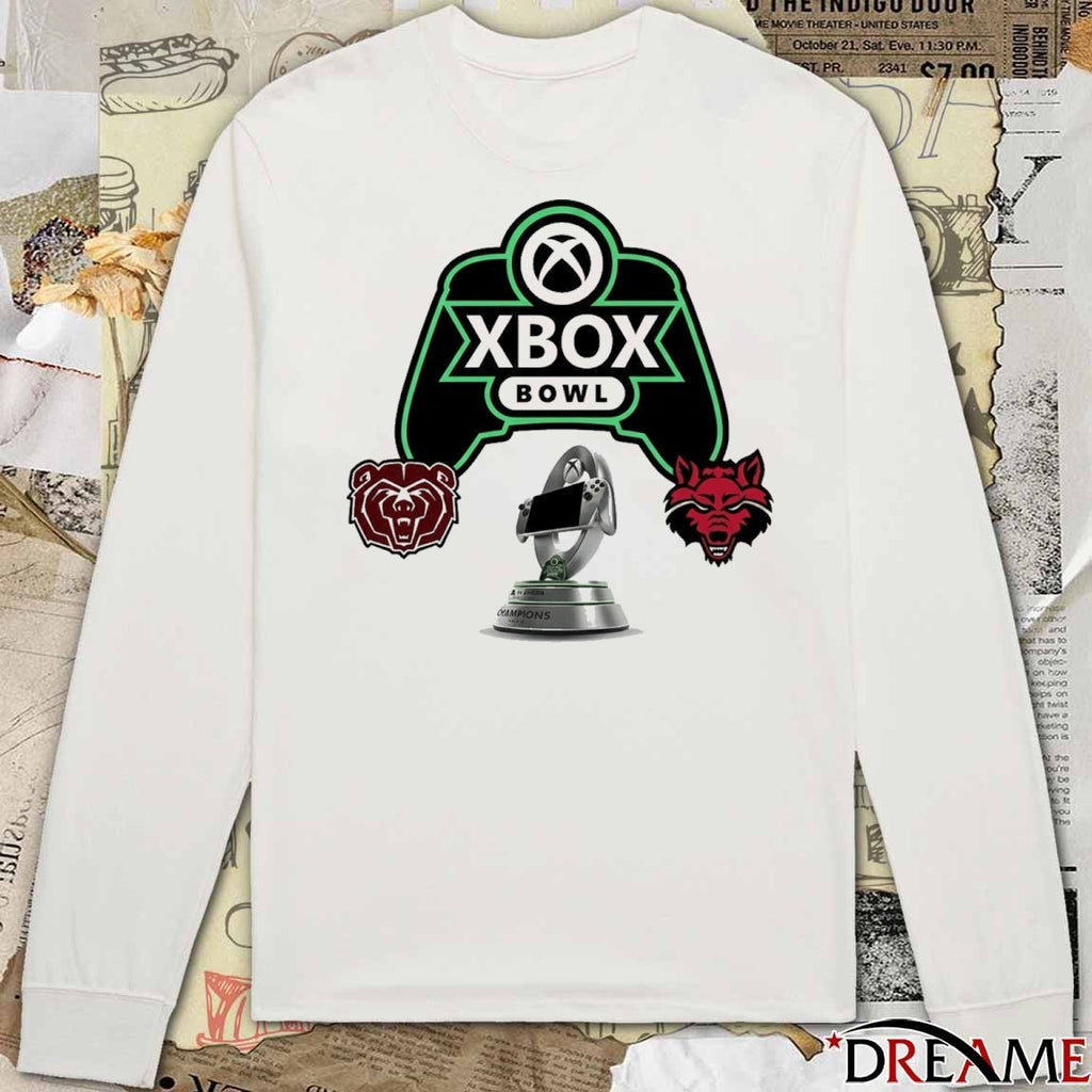 Xbox Bowl Missouri State Bears Vs Arkansas State Red Wolves Ford Center December 18 2025 Logo t-shirt
