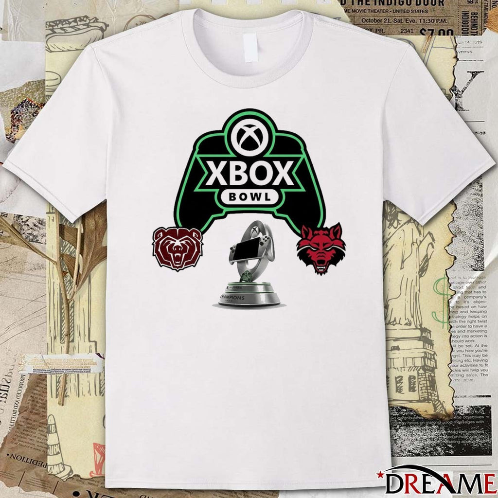 Xbox Bowl Missouri State Bears Vs Arkansas State Red Wolves Ford Center December 18 2025 Logo t-shirt