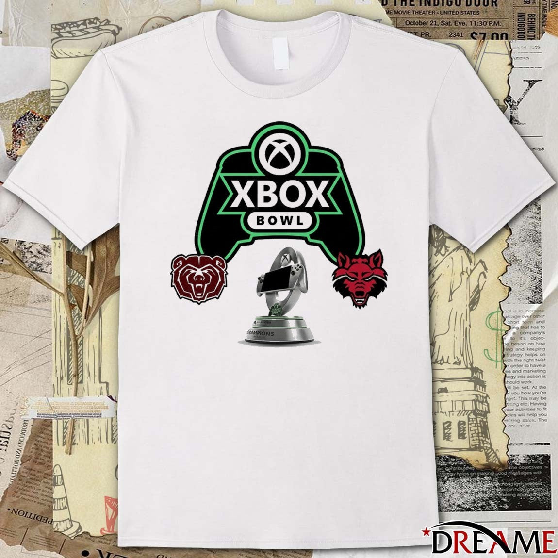 Xbox Bowl Missouri State Bears Vs Arkansas State Red Wolves Ford Center December 18 2025 Logo t-shirt