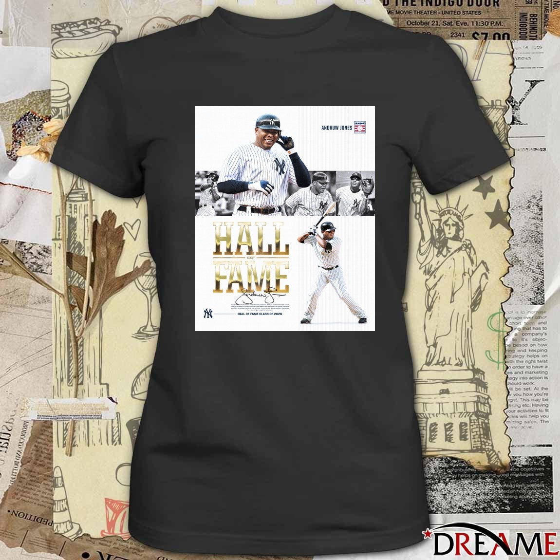 Yankees Congratulations Andruw Jones National Baseball Hall of Fame Class Of 2025 Signature Poster t-shirt