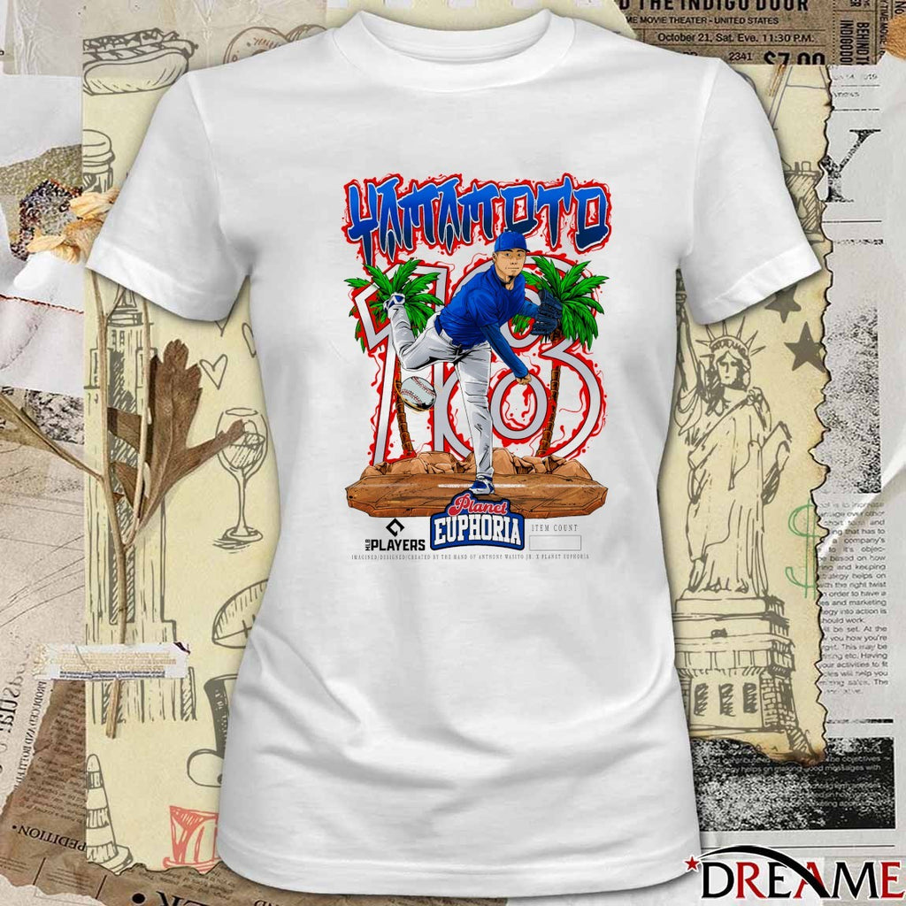 Yoshinobu Yamamoto Los Angeles Dodgers MLB 2026 Planet Euphoria Art t-shirt