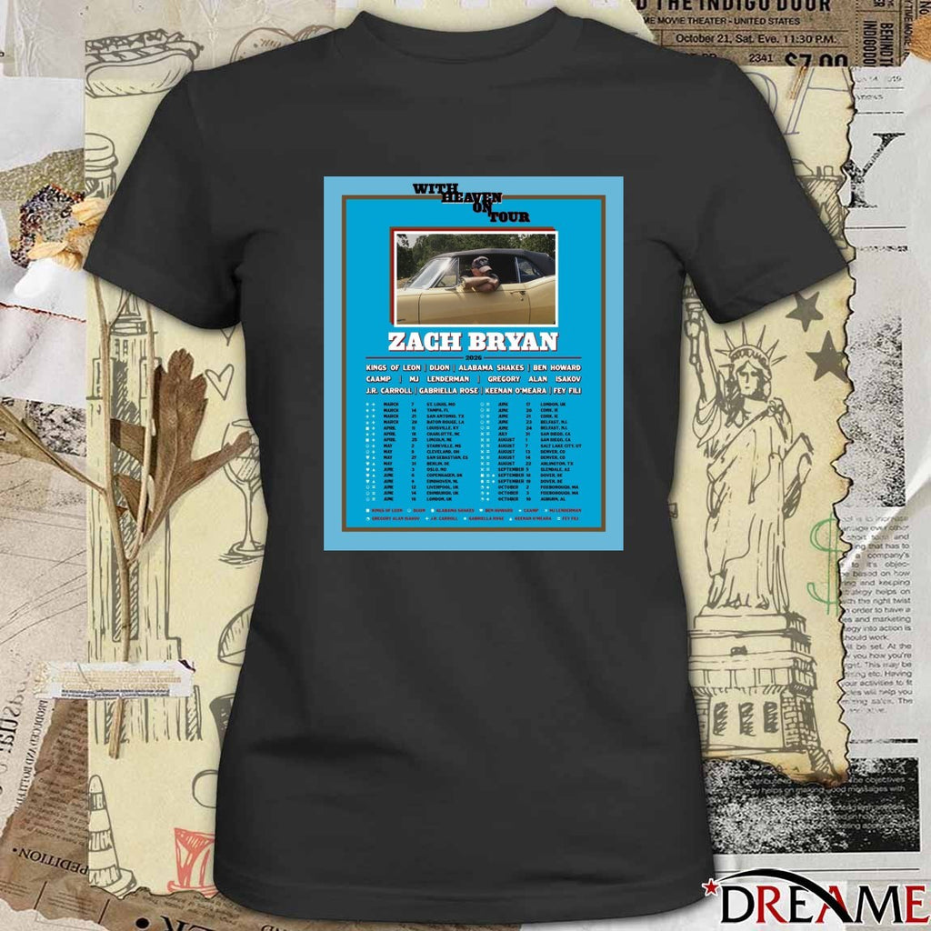 Zach Bryan With Heaven On Tour 2026 Kings of Leon, Dijon, Alabama Shakes Poster t-shirt
