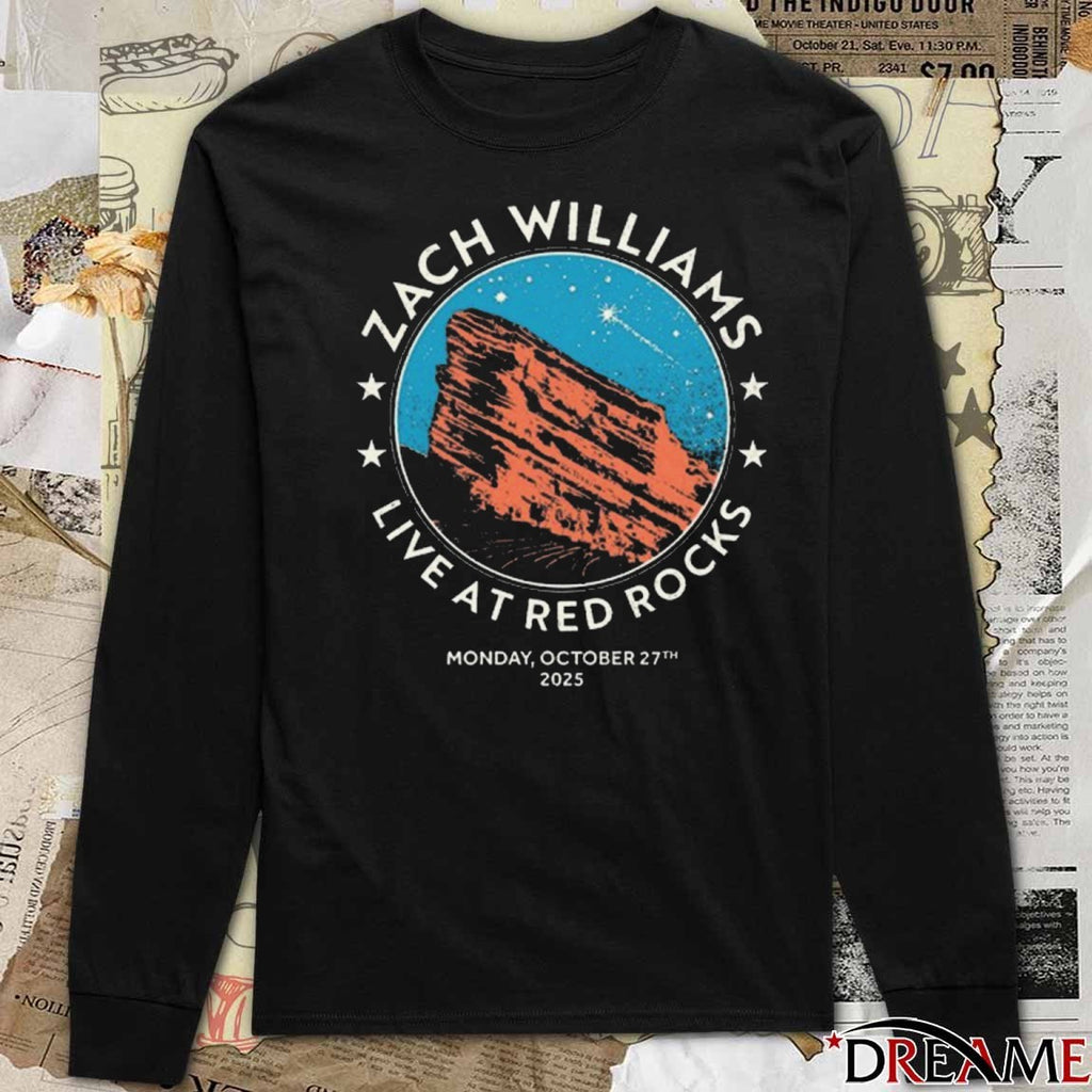 Zach Williams October 27 2025 Live At Red Rocks Morrison, Colorado Tour t-shirt