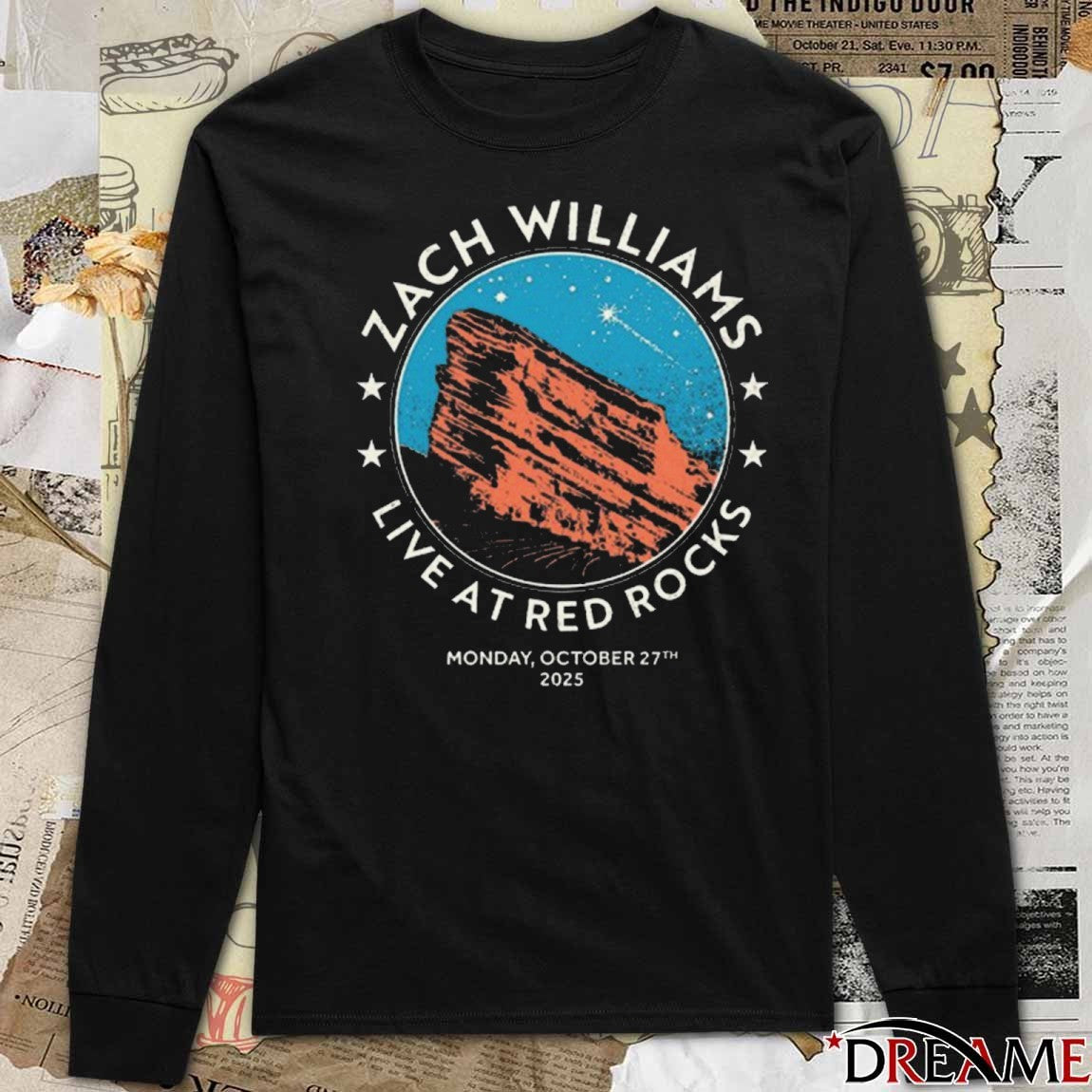 Zach Williams October 27 2025 Live At Red Rocks Morrison, Colorado Tour t-shirt