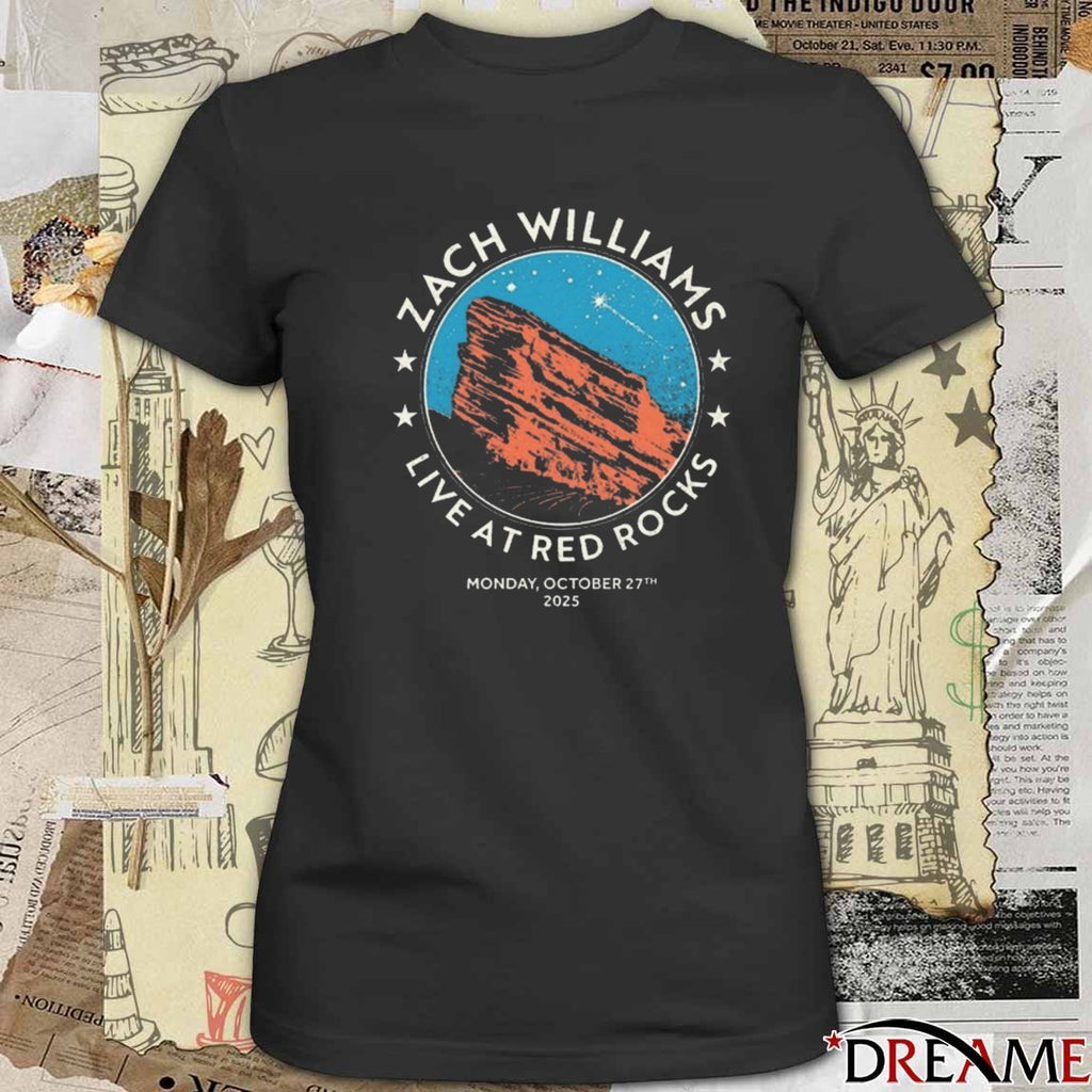 Zach Williams October 27 2025 Live At Red Rocks Morrison, Colorado Tour t-shirt