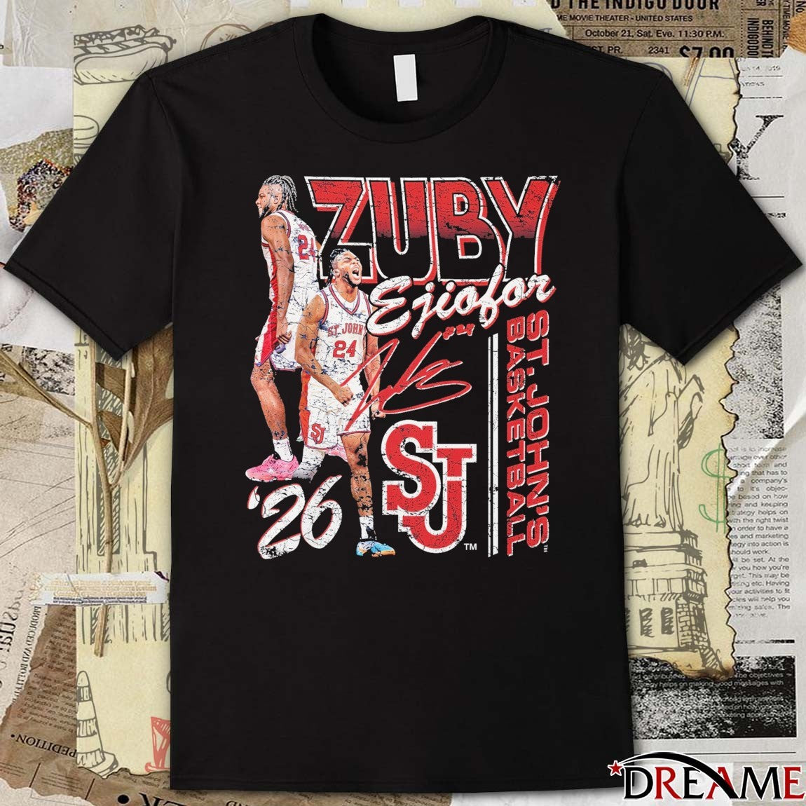 Zuby Ejiofor Elevated 90s St John’s Red Storm Men’s Basketball 2026 Signature t-shirt