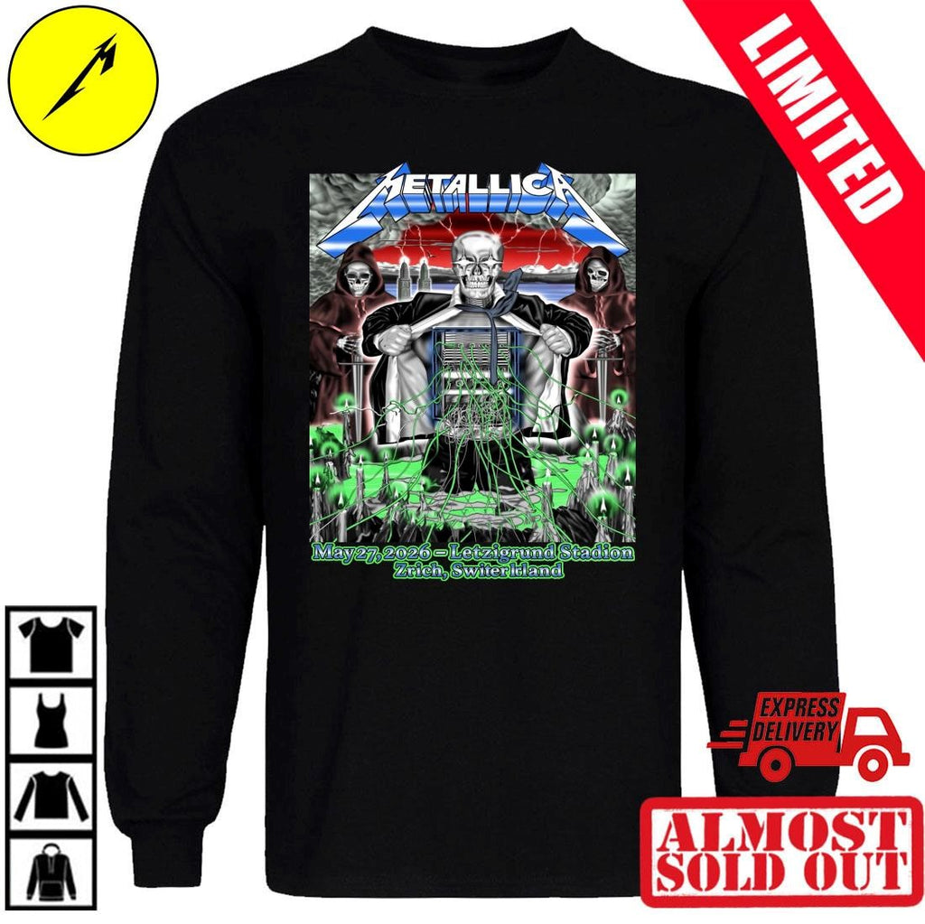 Zürich Switzerland Metallica M72 Pop-Up Shop May 27 2026 Art by Luca Schenardi Shirt