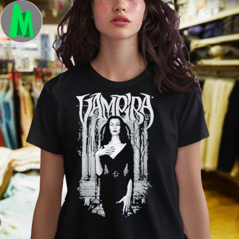 ampira Classic Horror Graphic T-Shirt Gothic Vampire Crypt Fan Apparel