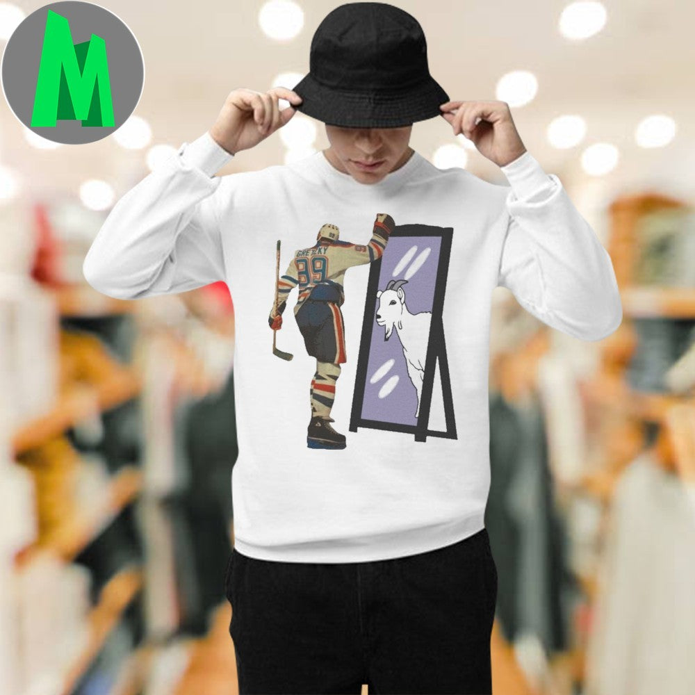 wayne Gretzky GOAT Hockey Player Mirror T-Shirt