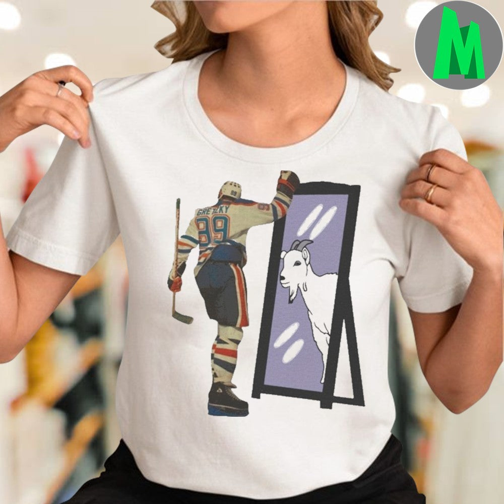 wayne Gretzky GOAT Hockey Player Mirror T-Shirt