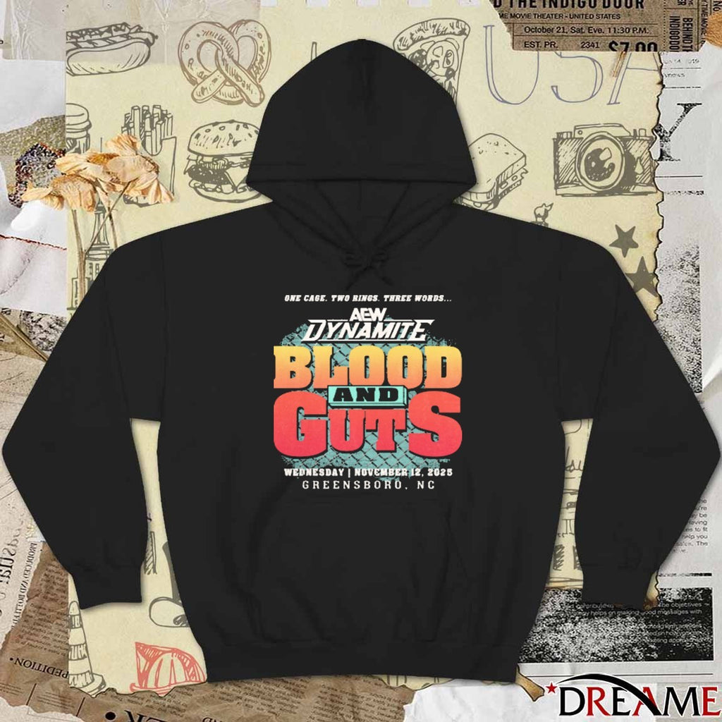 Offiicial AEW Dynamite Blood and Guts November 12 2025 Greensboro NC Event t-shirt