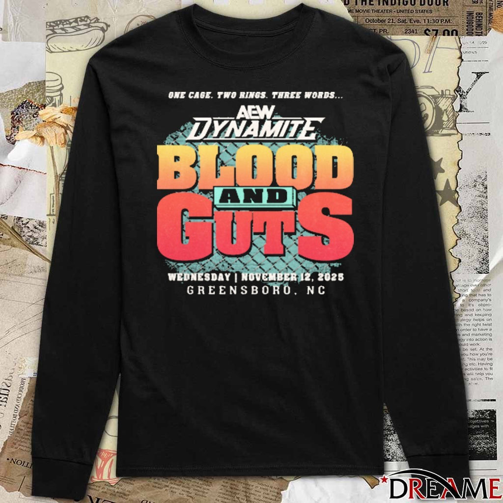 Offiicial AEW Dynamite Blood and Guts November 12 2025 Greensboro NC Event t-shirt