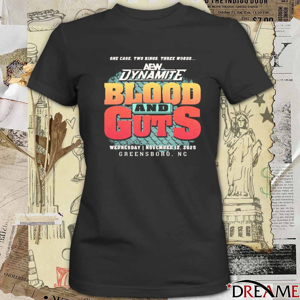 Offiicial AEW Dynamite Blood and Guts November 12 2025 Greensboro NC Event t-shirt