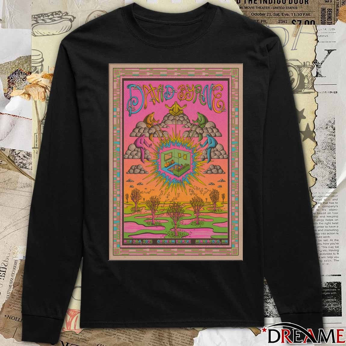 Offiicial Poster David Byrne November 3-4 2025 Orpheum Theatre Minneapolis MN t-shirt