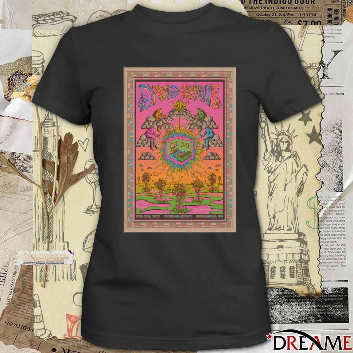 Offiicial Poster David Byrne November 3-4 2025 Orpheum Theatre Minneapolis MN t-shirt