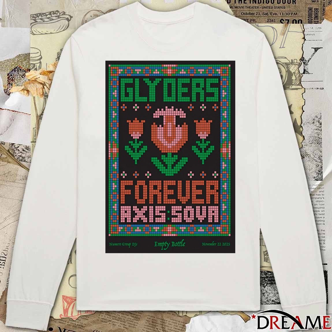 Offiicial Poster Glyders Forever Axis Sova November 22 2025 Empty Bottle In Chicago IL t-shirt