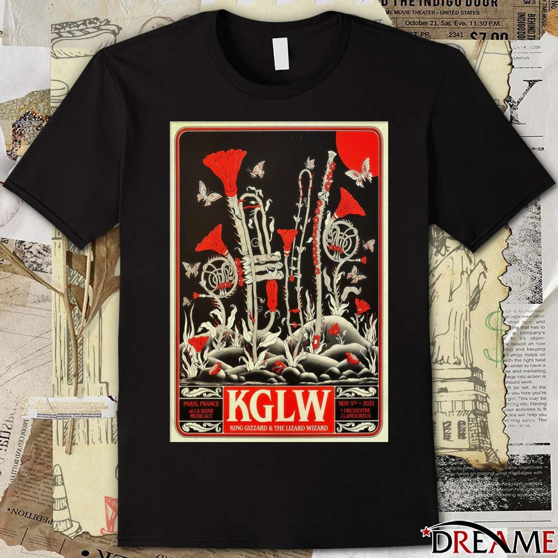 Offiicial Poster King Gizzard And The Lizard Wizard November 5 2025 Paris France At La Seine Musicale t-shirt