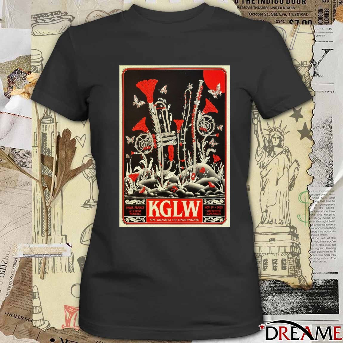 Offiicial Poster King Gizzard And The Lizard Wizard November 5 2025 Paris France At La Seine Musicale t-shirt