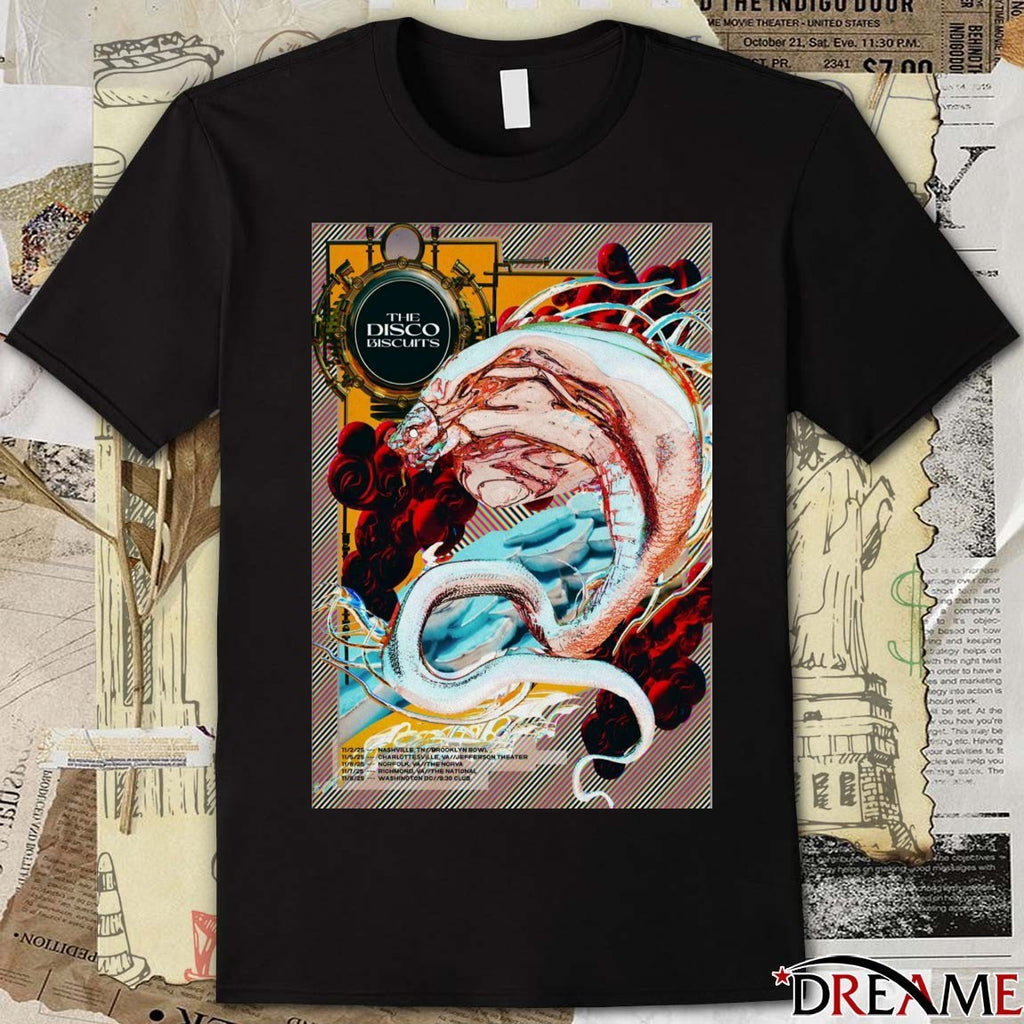 Offiicial Poster The Disco Biscuits November 2 – 8 2025 Fall Tour t-shirt