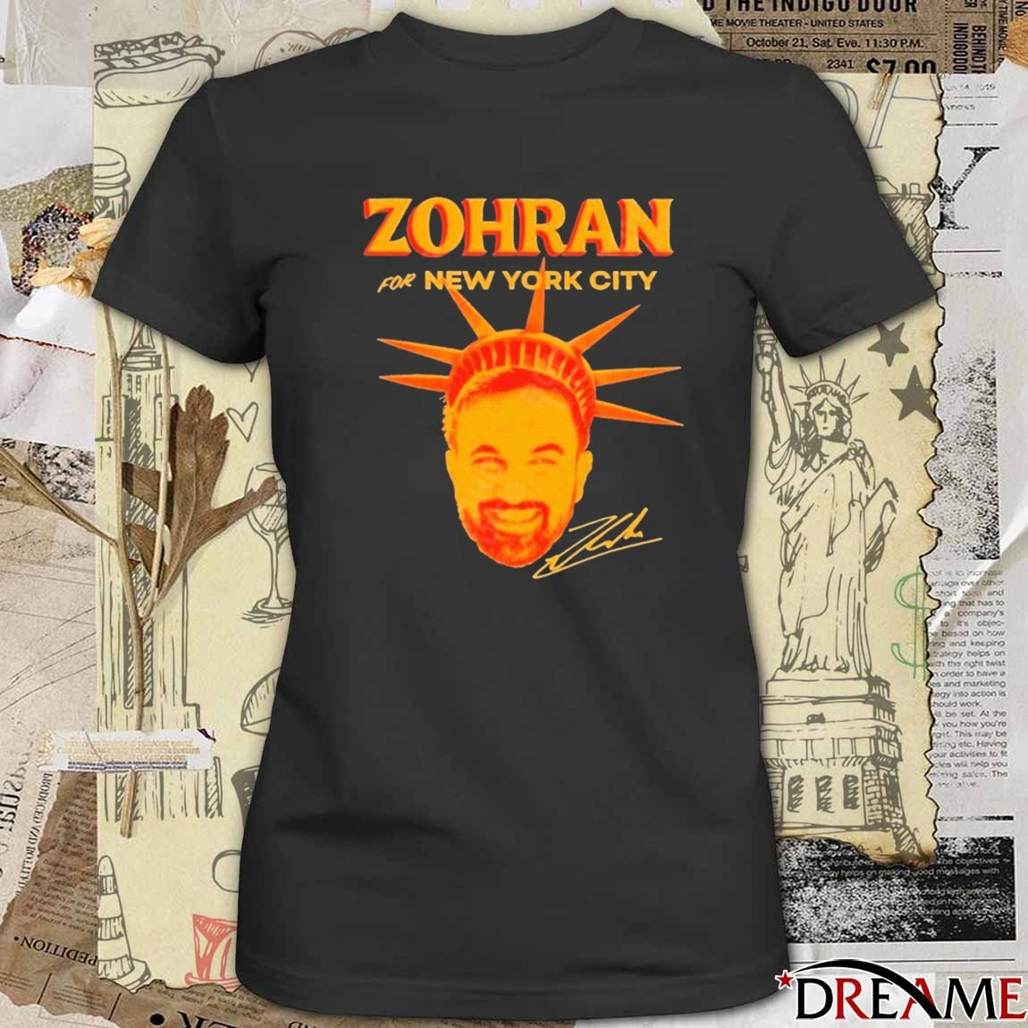 Offiicial Zohran Mamdani for New York City Signature 2025 Portrait t-shirt
