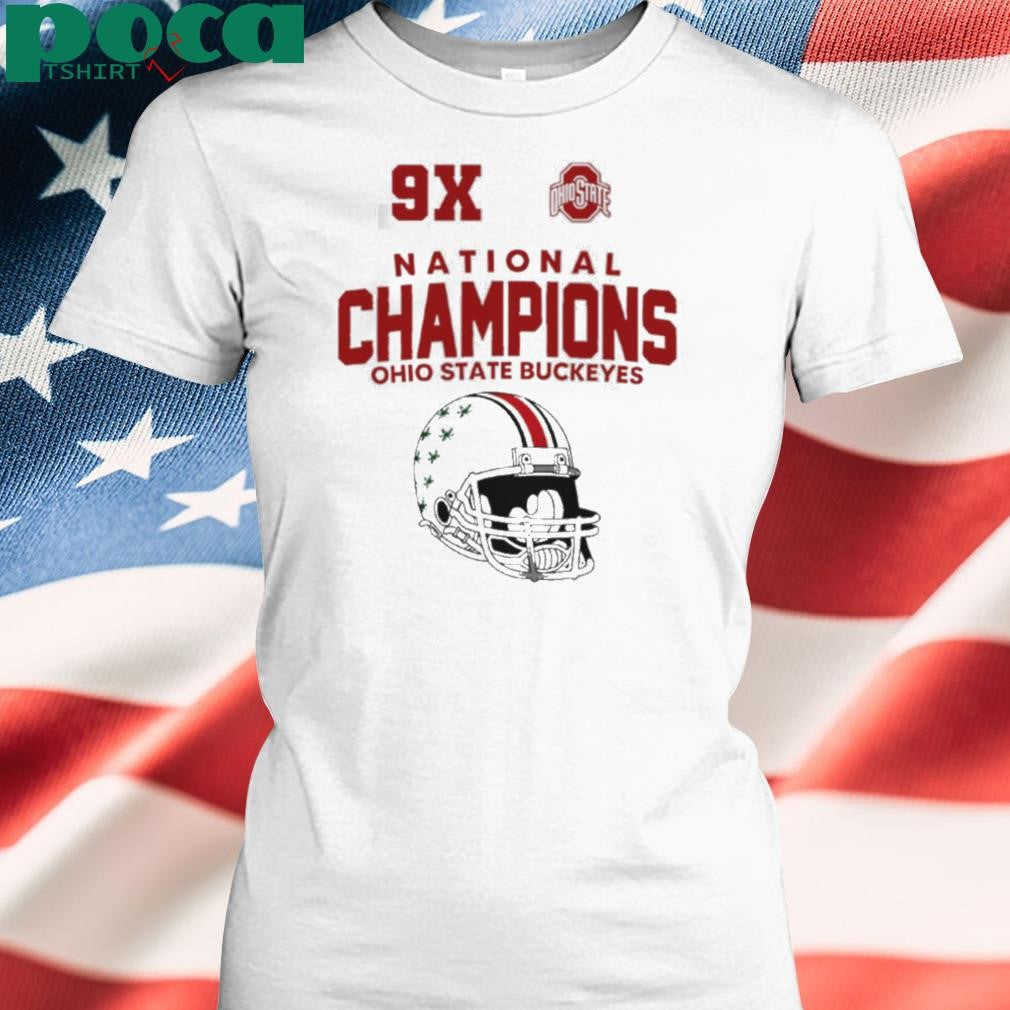 Ohio State 9x National Champions helmet shirt