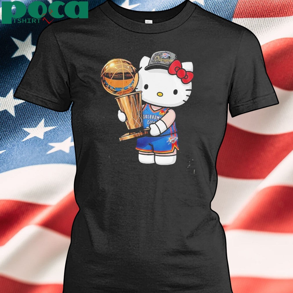 Oklahoma City Thunder 2025 NBA Champions Black Kitty Shirt