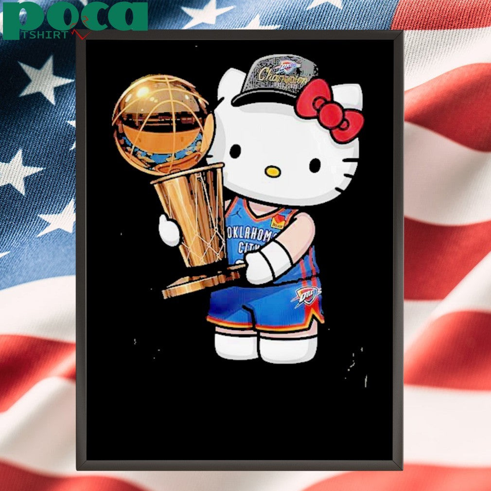 Oklahoma City Thunder 2025 NBA Champions Black Kitty Shirt